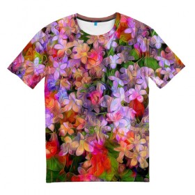 Мужская футболка 3D с принтом Абстракт в Кировске, 100% полиэфир | прямой крой, круглый вырез горловины, длина до линии бедер | colors | flowers | красивое | цвета | цветы