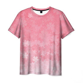 Мужская футболка 3D с принтом Сакура в Кировске, 100% полиэфир | прямой крой, круглый вырез горловины, длина до линии бедер | japan | sakura | вишня | розовый | сакура | цветок | цветы | япония