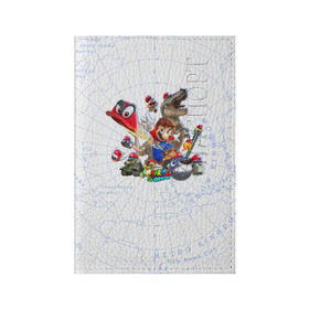 Обложка для паспорта матовая кожа с принтом Марио в Кировске, натуральная матовая кожа | размер 19,3 х 13,7 см; прозрачные пластиковые крепления | Тематика изображения на принте: mario | nintendo | игра | луиджи | марио | нинтендо