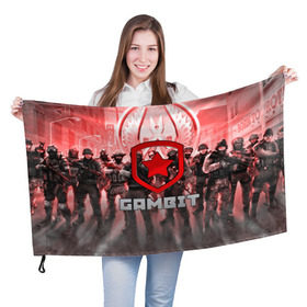Флаг 3D с принтом GAMBIT CS GO в Кировске, 100% полиэстер | плотность ткани — 95 г/м2, размер — 67 х 109 см. Принт наносится с одной стороны | 