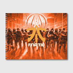 Альбом для рисования с принтом FNATIC CS GO в Кировске, 100% бумага
 | матовая бумага, плотность 200 мг. | Тематика изображения на принте: counter strike | cs | cs go | fnatic | global | go.offensive | шутер