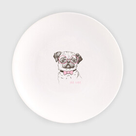 Тарелка с принтом Hug a Pug в Кировске, фарфор | диаметр - 210 мм
диаметр для нанесения принта - 120 мм | Тематика изображения на принте: домашние животные | мопс | пес | собака