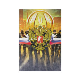 Обложка для паспорта матовая кожа с принтом CS GO RUSSIAN TEAM в Кировске, натуральная матовая кожа | размер 19,3 х 13,7 см; прозрачные пластиковые крепления | cs go | россия | шутер