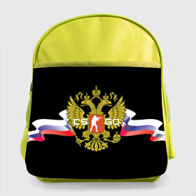 Детский рюкзак с принтом CS GO RUSSIAN TEAM в Кировске, 100% полиэстер | Размеры изделия - высота 34 см, ширина 28 см, глубина 10 см
Размер поля для печати - высота 19.5 см, ширина 24 см | global offensive | герб | россия | флаг