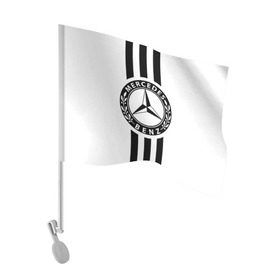 Флаг для автомобиля с принтом MERCEDES BENZ в Кировске, 100% полиэстер | Размер: 30*21 см |   | автомобильные | машины