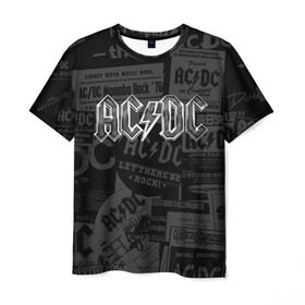 Мужская футболка 3D с принтом AC/DC в Кировске, 100% полиэфир | прямой крой, круглый вырез горловины, длина до линии бедер | ас | ац | диси | дс | дц | исидиси | эйси