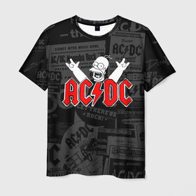 Мужская футболка 3D с принтом AC/DC в Кировске, 100% полиэфир | прямой крой, круглый вырез горловины, длина до линии бедер | ас | ац | диси | дс | дц | исидиси | эйси