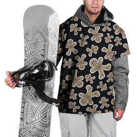 Накидка на куртку 3D с принтом Зимние узоры в Кировске, 100% полиэстер |  | Тематика изображения на принте:   |  пряничные человечки | новый год | печеньки | рождество | сладости
