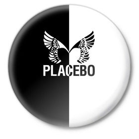 Значок с принтом Placebo в Кировске,  металл | круглая форма, металлическая застежка в виде булавки | placebo | альтернативный | инди | индирок | плацебо | рок