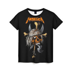 Женская футболка 3D с принтом Metallica в Кировске, 100% полиэфир ( синтетическое хлопкоподобное полотно) | прямой крой, круглый вырез горловины, длина до линии бедер | 