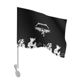 Флаг для автомобиля с принтом Metallica в Кировске, 100% полиэстер | Размер: 30*21 см | metallica | группа | джеймс хэтфилд | кирк хэмметт | ларс ульрих | метал | металика | металлика | миталика | музыка | роберт трухильо | рок | трэш | трэшметал | хард | хардрок | хеви | хевиметал