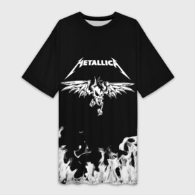Платье-футболка 3D с принтом Metallica в Кировске,  |  | metallica | группа | джеймс хэтфилд | кирк хэмметт | ларс ульрих | метал | металика | металлика | миталика | музыка | роберт трухильо | рок | трэш | трэшметал | хард | хардрок | хеви | хевиметал