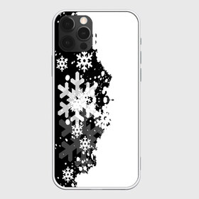 Чехол для iPhone 12 Pro Max с принтом Снежные узоры в Кировске, Силикон |  | black | christmas | new year | pattern | white | абстракция | зима | новый год | рождество | снег | снежинки | узор | черно белые