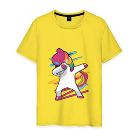 Мужская футболка хлопок с принтом Единорог радуга в Кировске, 100% хлопок | прямой крой, круглый вырез горловины, длина до линии бедер, слегка спущенное плечо. | единорог | лошадки | пони | радуга