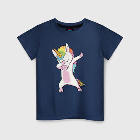 Детская футболка хлопок с принтом Единорог радуга в Кировске, 100% хлопок | круглый вырез горловины, полуприлегающий силуэт, длина до линии бедер | единорог | пони