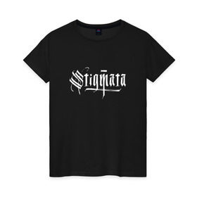 Женская футболка хлопок с принтом Stigmata в Кировске, 100% хлопок | прямой крой, круглый вырез горловины, длина до линии бедер, слегка спущенное плечо | Тематика изображения на принте: stigmata | стигмата