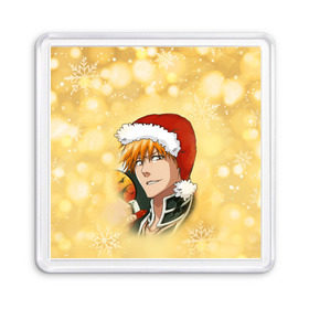 Магнит 55*55 с принтом Happy New Bleach! в Кировске, Пластик | Размер: 65*65 мм; Размер печати: 55*55 мм | bleach | блич | ичиго | куросаки ичиго