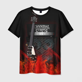 Мужская футболка 3D с принтом Cannibal Corpse в Кировске, 100% полиэфир | прямой крой, круглый вырез горловины, длина до линии бедер | cannibal corpse | logo | metal | music | rock | лого | логотип | метал | музыка | рок