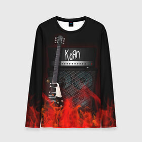 Мужской лонгслив 3D с принтом Korn в Кировске, 100% полиэстер | длинные рукава, круглый вырез горловины, полуприлегающий силуэт | korn | logo | metal | music | rock | лого | логотип | метал | музыка | рок
