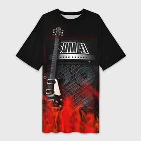 Платье-футболка 3D с принтом Sum 41 в Кировске,  |  | logo | metal | music | rock | sum 41 | sum41 | лого | логотип | метал | музыка | рок