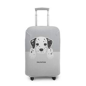Чехол для чемодана 3D с принтом Dalmatian Puppy в Кировске, 86% полиэфир, 14% спандекс | двустороннее нанесение принта, прорези для ручек и колес | далматин | далматинец | домашние животные | пес | песик | собака | собачка | терьер | шпиц