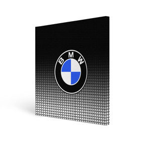Холст квадратный с принтом BMW 2018 Black and White IV в Кировске, 100% ПВХ |  | bmw | автомобильные | бмв | машины
