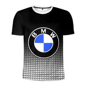 Мужская футболка 3D спортивная с принтом BMW 2018 Black and White IV в Кировске, 100% полиэстер с улучшенными характеристиками | приталенный силуэт, круглая горловина, широкие плечи, сужается к линии бедра | Тематика изображения на принте: bmw | автомобильные | бмв | машины
