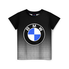 Детская футболка 3D с принтом BMW 2018 Black and White IV в Кировске, 100% гипоаллергенный полиэфир | прямой крой, круглый вырез горловины, длина до линии бедер, чуть спущенное плечо, ткань немного тянется | Тематика изображения на принте: bmw | автомобильные | бмв | машины