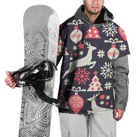 Накидка на куртку 3D с принтом Зимние фантазии в Кировске, 100% полиэстер |  | елка | елочные игрушки | новый год | олень | снег | снежинки