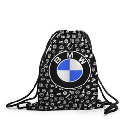 Рюкзак-мешок 3D с принтом BMW LIFE STYLE в Кировске, 100% полиэстер | плотность ткани — 200 г/м2, размер — 35 х 45 см; лямки — толстые шнурки, застежка на шнуровке, без карманов и подкладки | bmw | автомобиль | автомобильные | бмв | машины