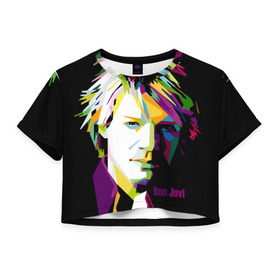 Женская футболка 3D укороченная с принтом Jon Bon Jovi в Кировске, 100% полиэстер | круглая горловина, длина футболки до линии талии, рукава с отворотами | bon jovi | jon bon jovi | актер | американская | американский | вокалист | гитарист | джон фрэнсис бонджови | искусство | лидер | лунный свет и валентино | маленький город | младший | молодые стрелки 2