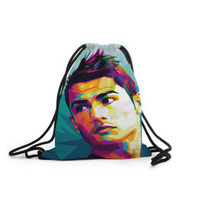 Рюкзак-мешок 3D с принтом Cristiano Ronaldo в Кировске, 100% полиэстер | плотность ткани — 200 г/м2, размер — 35 х 45 см; лямки — толстые шнурки, застежка на шнуровке, без карманов и подкладки | криштиану | реал мадрид | роналду