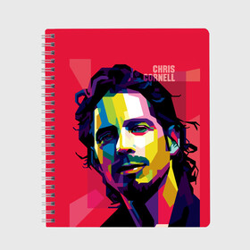 Тетрадь с принтом Chris Cornell в Кировске, 100% бумага | 48 листов, плотность листов — 60 г/м2, плотность картонной обложки — 250 г/м2. Листы скреплены сбоку удобной пружинной спиралью. Уголки страниц и обложки скругленные. Цвет линий — светло-серый
 | Тематика изображения на принте: audioslave | chris cornell | soundgarden | temple of the dog | автор | альт рок | альтернативный мета | американский | банджоист | барабанщик | вашингтон | вокалист | гитарист | гранж | группа | исполнитель | композитор