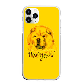 Чехол для iPhone 11 Pro Max матовый с принтом Милый щенок в Кировске, Силикон |  | Тематика изображения на принте: christmas | год собаки | желтая собака | новогодний | новый год | собака