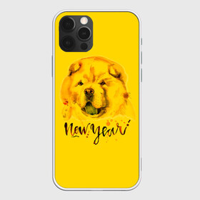 Чехол для iPhone 12 Pro Max с принтом Милый щенок в Кировске, Силикон |  | Тематика изображения на принте: christmas | год собаки | желтая собака | новогодний | новый год | собака