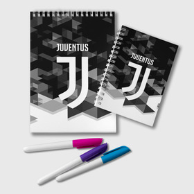 Блокнот с принтом JUVENTUS ЮВЕНТУС GEOMETRY SPORT в Кировске, 100% бумага | 48 листов, плотность листов — 60 г/м2, плотность картонной обложки — 250 г/м2. Листы скреплены удобной пружинной спиралью. Цвет линий — светло-серый
 | Тематика изображения на принте: juventus | спорт | спортивные | футбол | футбольный клуб | ювентус