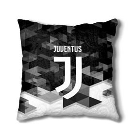 Подушка 3D с принтом Juventus 2018 Geometry Sport в Кировске, наволочка – 100% полиэстер, наполнитель – холлофайбер (легкий наполнитель, не вызывает аллергию). | состоит из подушки и наволочки. Наволочка на молнии, легко снимается для стирки | juventus | спорт | спортивные | футбол | футбольный клуб | ювентус