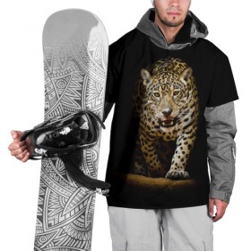 Накидка на куртку 3D с принтом Leopard в Кировске, 100% полиэстер |  | дикая кошка | зверь | клыки | кот | леопард | оскал | пантера | природа | хищник | ягуар