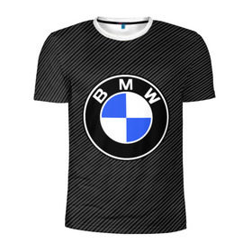 Мужская футболка 3D спортивная с принтом BMW CARBON в Кировске, 100% полиэстер с улучшенными характеристиками | приталенный силуэт, круглая горловина, широкие плечи, сужается к линии бедра | bmw | bmw motorsport | bmw performance | carbon | m | motorsport | performance | sport | бмв | карбон | моторспорт | спорт