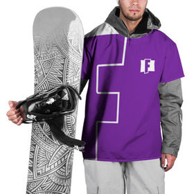 Накидка на куртку 3D с принтом FORTNITE big logo в Кировске, 100% полиэстер |  | battle | battle royal | fortnite | royal | боевик | игры | логотип | фиолетовый
