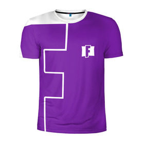 Мужская футболка 3D спортивная с принтом FORTNITE big logo в Кировске, 100% полиэстер с улучшенными характеристиками | приталенный силуэт, круглая горловина, широкие плечи, сужается к линии бедра | battle | battle royal | fortnite | royal | боевик | игры | логотип | фиолетовый