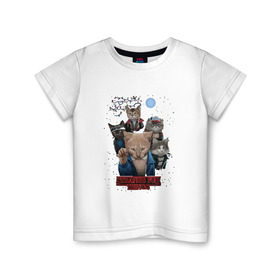 Детская футболка хлопок с принтом Stranger Things в Кировске, 100% хлопок | круглый вырез горловины, полуприлегающий силуэт, длина до линии бедер | кот | коты | очень странные дела