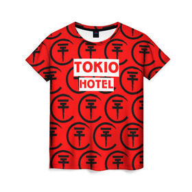 Женская футболка 3D с принтом Tokio Hotel band logo 2018 в Кировске, 100% полиэфир ( синтетическое хлопкоподобное полотно) | прямой крой, круглый вырез горловины, длина до линии бедер | logo | music | pop | rock | tokio hotel | альтернатива | германия | металл | музыка | музыкальный | поп | рок