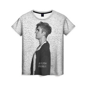 Женская футболка 3D с принтом Justin в Кировске, 100% полиэфир ( синтетическое хлопкоподобное полотно) | прямой крой, круглый вырез горловины, длина до линии бедер | bieber | justin bieber | бибер | джастин бибер