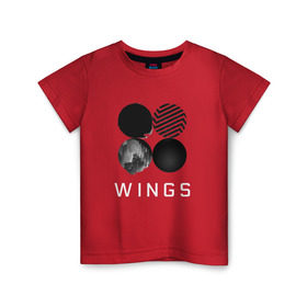 Детская футболка хлопок с принтом BTS Wings 2 в Кировске, 100% хлопок | круглый вырез горловины, полуприлегающий силуэт, длина до линии бедер | bangtan boys | bts | bts army | бантаны бтс