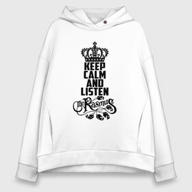 Женское худи Oversize хлопок с принтом Keep calm and listen Rasmus в Кировске, френч-терри — 70% хлопок, 30% полиэстер. Мягкий теплый начес внутри —100% хлопок | боковые карманы, эластичные манжеты и нижняя кромка, капюшон на магнитной кнопке | rasmus | the rasmus | аки хакала | альтернативный | готик | группа | дарк | зе | знак | лаури юлёнен | надпись | паули рантасалми | поп | разсмус | расмус | рок | софт | финская