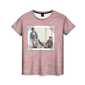 Женская футболка 3D с принтом BTS _2 в Кировске, 100% полиэфир ( синтетическое хлопкоподобное полотно) | прямой крой, круглый вырез горловины, длина до линии бедер | bangtan boys | bts | bts army | бантаны бтс