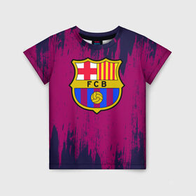 Детская футболка 3D с принтом Барселона в Кировске, 100% гипоаллергенный полиэфир | прямой крой, круглый вырез горловины, длина до линии бедер, чуть спущенное плечо, ткань немного тянется | barcelona | barsa | barselona | football | барса | барселона | футбол