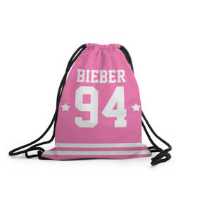Рюкзак-мешок 3D с принтом Bieber Team Pink в Кировске, 100% полиэстер | плотность ткани — 200 г/м2, размер — 35 х 45 см; лямки — толстые шнурки, застежка на шнуровке, без карманов и подкладки | bieber | justin bieber | бибер | джастин бибер