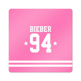 Магнит виниловый Квадрат с принтом Bieber Team Pink в Кировске, полимерный материал с магнитным слоем | размер 9*9 см, закругленные углы | Тематика изображения на принте: bieber | justin bieber | бибер | джастин бибер